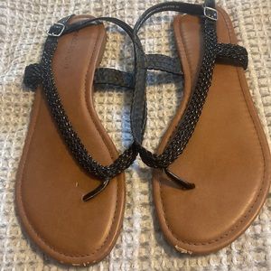 Madden Girl Black Sandals Size 10